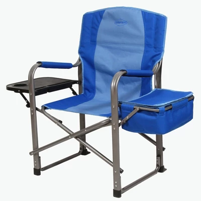 Kamp-Rite Director Portable Lounge Chair Outdoor Furniture Folding Sports Chair With Side Table, Cup Holder, And 12 Can Ice Cooler, Blue (2 Pack) 2 Kamp-Rite Director Portable Lounge Chair Outdoor Furniture Folding Sports Chair With Side Table, Cup Holder, And 12 Can Ice Cooler, Blue (2 Pack) - Image 2