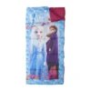Exxel Outdoors Disney Frozen 2 Anna, Elsa, And Olaf Full Length Zipper Sleeping Bag And Sling Styled Backpack Outdoor Indoor Camp Kit