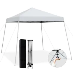 Costway 10x10ft Patio Outdoor Instant Pop-up Canopy Slanted Leg UPF50+ Sun Shelter -Camping Equipment Series GUEST 366d8701 ab3b 451c abf2 62f7be47ec29