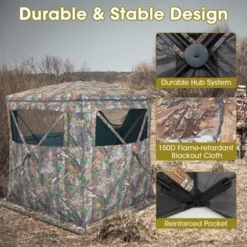 Costway Hunting Blind Portable Pop Up Ground Tent 2-3 Person With Carry Bag Storage Pocket 15 Costway Hunting Blind Portable Pop Up Ground Tent 2-3 Person With Carry Bag Storage Pocket -Camping Equipment Series GUEST 36809cf2 5fef 4397 a509 5ebae6100f68