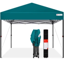 Best Choice Products 10x10ft Easy Setup Pop Up Canopy Instant Portable Tent W/ 1-Button Push, Carry Case -Camping Equipment Series GUEST 36da9ba4 6bd9 402d aacc 8a028d3e3cfd