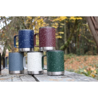 FIFTY/FIFTY 12oz Stainless Steel With PP Lid Speckle Mug Navy/White 2 FIFTY/FIFTY 12oz Stainless Steel With PP Lid Speckle Mug Navy/White - Image 2