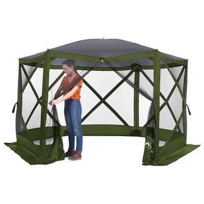 Lightspeed Outdoors Pop-Up 6-Sided Screen Shelter, Camping Gazebo, Green 3 Lightspeed Outdoors Pop-Up 6-Sided Screen Shelter, Camping Gazebo, Green - Image 3