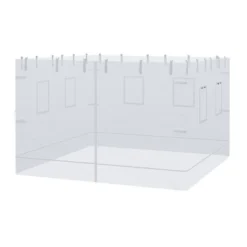 Outsunny Canopy Screen Walls, Replacement Netting With 6 Service Windows And 1 Door, For 10' X 10' Canopy Tent, White -Camping Equipment Series GUEST 3a74792a 5760 4aac ba34 88201a233884