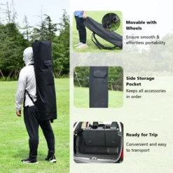 Tangkula 10x10 Ft Pop Up Canopy Tent One Person Set-up Instant Shelter With Central Lock W/ Roll-up Side Wall -Camping Equipment Series GUEST 3b3cc99a f58a 4d57 8a17 58eddc2c4799