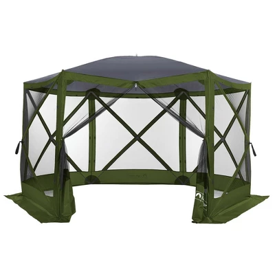 Lightspeed Outdoors Pop-Up 6-Sided Screen Shelter, Camping Gazebo, Green 1 Lightspeed Outdoors Pop-Up 6-Sided Screen Shelter, Camping Gazebo, Green