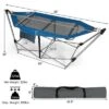 Costway Folding Hammock Indoor & Outdoor Hammock With Side Pocket & Iron Stand