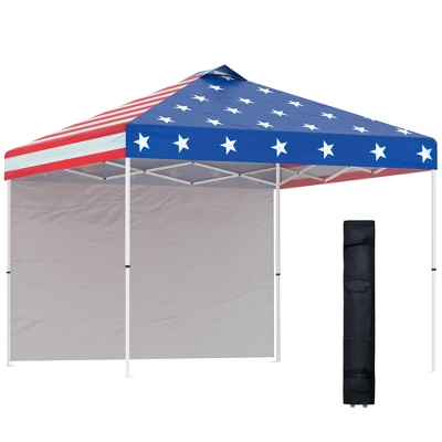 Outsunny 10' X 10' Pop Up Canopy Tent With 1 Sidewall, Carry Bag, Adjustable Height, Instant Shelter Tent For Backyard, Garden, And Patio 6 Outsunny 10' X 10' Pop Up Canopy Tent With 1 Sidewall, Carry Bag, Adjustable Height, Instant Shelter Tent For Backyard, Garden, And Patio - Image 6