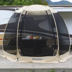 Alvantor Outdoor Pop Up Portable Gazebo Tent With Mesh Netting Screened Shelter Beige -Camping Equipment Series GUEST 40f279e1 88a4 4c64 941d 1e9712884c05