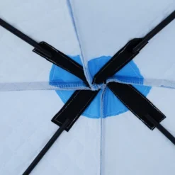 Outsunny 8 Person Ice Fishing Shelter, Waterproof Oxford Fabric Portable Pop-up Ice Tent With 4 Doors For Outdoor Fishing, Blue -Camping Equipment Series GUEST 431b74a7 2f61 4c1f 914d fd494ddca7d4