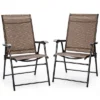 Costway 2PCS Outdoor Patio Folding Chair Camping Portable Lawn Garden W/Armrest