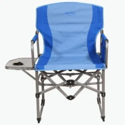 Kamp-Rite KAMPCC406 Compact Director's Chair Outdoor Furniture Camping Folding Sports Chair With Side Table And Cup Holder, Blue (2 Pack) -Camping Equipment Series GUEST 45b24039 7766 4f04 9b00 0d7471a20adc