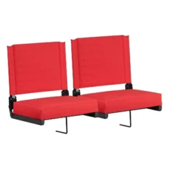 Emma And Oliver Set Of 2 500 Lb. Rated Lightweight Stadium Chair With Ultra-Padded Seat -Camping Equipment Series GUEST 4b866798 8108 457d a387 1a9a158060de
