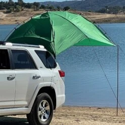 Kamp-Rite KAMPAWN319 SUV Sport Multi Use Outdoor Shade Shelter Tent Camping Awning W/ 3 Poles, 2 Legs, & Carry Bag, Jolly Green -Camping Equipment Series GUEST 4cf276e1 f110 436a 9468 8911eb414f3c