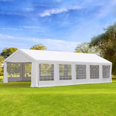 Outsunny Large Outdoor Carport Canopy Party Tent With Removable Protective Sidewalls & Versatile Uses, White 1 Outsunny Large Outdoor Carport Canopy Party Tent With Removable Protective Sidewalls & Versatile Uses, White