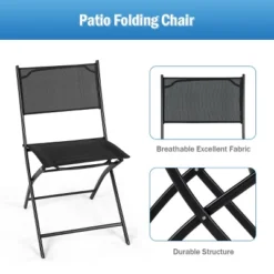 Costway Set Of 4 Outdoor Patio Folding Chairs Camping Deck Garden Pool Beach Furniture -Camping Equipment Series GUEST 547de62b edaa 4fa7 b0e6 30f257394310