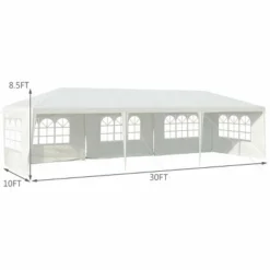 Costway 10'x30' Party Wedding Tent Canopy Heavy Duty Pavilion 5 Sidewall -Camping Equipment Series GUEST 56cb2ee9 2f64 47b9 9e0e 8ae5392d065f