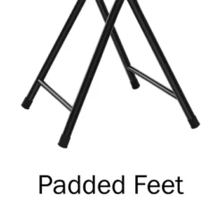 Trademark Home Heavy-Duty 24-Inch Folding Stools With Padded Seats, Black, Set Of 4 -Camping Equipment Series GUEST 5a09e251 b17b 4977 9170 157b2f82fb03