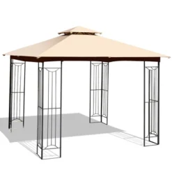 Costway 10' X 10' Patio Canopy Gazebo Outdoor 2-Tier Steel Tent Heavy-Duty L-Shaped 18 Costway 10' X 10' Patio Canopy Gazebo Outdoor 2-Tier Steel Tent Heavy-Duty L-Shaped -Camping Equipment Series GUEST 5c486e20 ea18 459e b2cc b6f3e9fbd91a