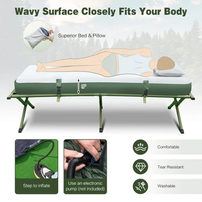 Costway 1-Person Compact Portable Pop-Up Tent/Camping Cot W/ Air Mattress & Sleeping Bag 4 Costway 1-Person Compact Portable Pop-Up Tent/Camping Cot W/ Air Mattress & Sleeping Bag - Image 4