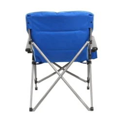Kamp-Rite Double Layered Soft Padded Folding Supportive Hard Arm Outdoor Camping Lounge Chair With Useful Cupholder, Blue (2 Pack) -Camping Equipment Series GUEST 5edc15fe 1f86 402a bf90 c92a094c37f2