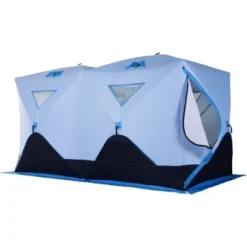 Outsunny 8 Person Ice Fishing Shelter, Waterproof Oxford Fabric Portable Pop-up Ice Tent With 4 Doors For Outdoor Fishing, Blue -Camping Equipment Series GUEST 5eef625e 405c 4fdc b849 50a8a9b7c8bc
