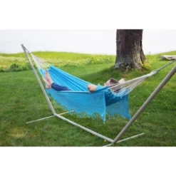 Bahia Crochet Double Hammock - Blue - Sol Living -Camping Equipment Series GUEST 5f784504 5f3a 45af a9ef b33ed5fbf466