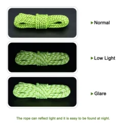 Unique Bargains Tent Rope Polyester Cord Fluorescent Reflective For Outdoor Camping -Camping Equipment Series GUEST 6009606e d42f 433f b995 e27e879be210