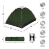 Leisure Sports Lightweight, Water-Resistant 2-Person Dome Tent With Removable Rain Fly And Carry Bag - Green