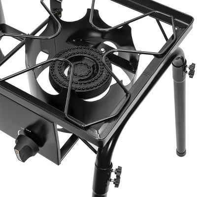 Barton Outdoor Dual Burner Grill Propane Stove High-Pressure Cooker Stand Detachable Legs, Black 3 Barton Outdoor Dual Burner Grill Propane Stove High-Pressure Cooker Stand Detachable Legs, Black - Image 3