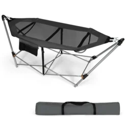 Costway Folding Hammock Indoor & Outdoor Hammock With Side Pocket & Iron Stand 27 Costway Folding Hammock Indoor & Outdoor Hammock With Side Pocket & Iron Stand -Camping Equipment Series GUEST 62260797 ce9b 47e4 9405 0aeda18b9bbf