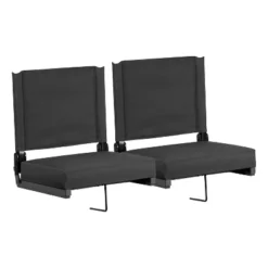 Flash Furniture Set Of 2 Grandstand Comfort Seats By Flash - 500 Lb. Rated Lightweight Stadium Chair With Handle & Ultra-Padded Seat -Camping Equipment Series GUEST 634e1552 a443 4c91 ad74 96abc3c6038f 1