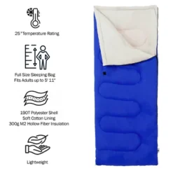 Leisure Sports Lightweight 2-Season Sleeping Bag For Spring/Summer - Blue -Camping Equipment Series GUEST 63b4ba8d c6d1 4df3 8202 4c8a37e5136d