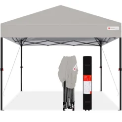 Best Choice Products 10x10ft Easy Setup Pop Up Canopy Instant Portable Tent W/ 1-Button Push, Carry Case -Camping Equipment Series GUEST 6427cbca fc98 48bc 97f3 a0202b330544