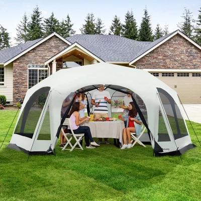 Outsunny Screen House Room 18 X 17 Ft Outdoor Camping Tent, 20 Person Canopy Tent With 8 Mesh Windows 2 Doors Portable Carry Bag For Fishing Hiking 2 Outsunny Screen House Room 18 X 17 Ft Outdoor Camping Tent, 20 Person Canopy Tent With 8 Mesh Windows 2 Doors Portable Carry Bag For Fishing Hiking - Image 2