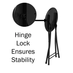 Trademark Home Heavy-Duty 24-Inch Folding Stools With Padded Seats, Black, Set Of 4 -Camping Equipment Series GUEST 65d2b260 01bf 4759 8062 2fdca1c6ab7d