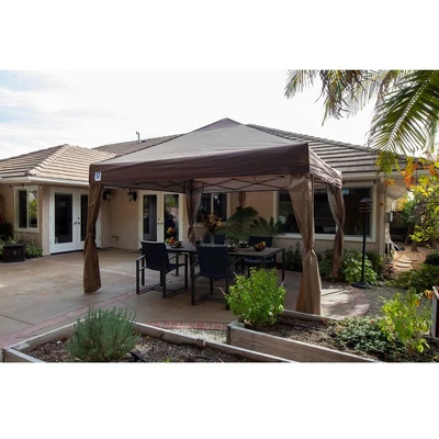 Z Shade 10 X 10 Foot Lawn And Garden Event Outdoor Portable Canopy Gazebo Pop Up Shelter Tent With Skirts For Camping And Outdoor Parties, Tan 3 Z Shade 10 X 10 Foot Lawn And Garden Event Outdoor Portable Canopy Gazebo Pop Up Shelter Tent With Skirts For Camping And Outdoor Parties, Tan - Image 3