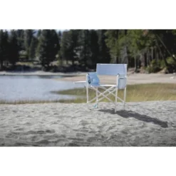 Picnic Time Outdoor Directors Chair - Mod Denim Stripes -Camping Equipment Series GUEST 68ca5096 ca7d 41a3 b1bb a2e78c14a65c