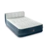 Intex 18" Pillow Top Air Mattress With Electric Pump And Headboard - Queen Size