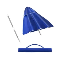 Nature Spring Tilt And Anchor Beach Umbrella – 7' X 6', Blue -Camping Equipment Series GUEST 69b8bb97 2901 4405 8ad2 a8b2d6da310c
