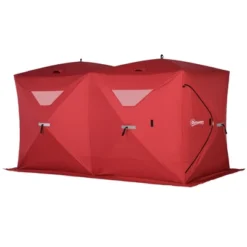 Outsunny 8 Person Ice Fishing Shelter, Waterproof Oxford Fabric Portable Pop-up Ice Tent With 4 Doors For Outdoor Fishing -Camping Equipment Series GUEST 6a796223 bb9a 4da2 b024 07a59b834ff1