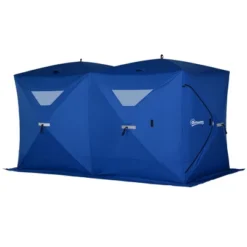 Outsunny 8 Person Ice Fishing Shelter, Waterproof Oxford Fabric Portable Pop-up Ice Tent With 4 Doors For Outdoor Fishing -Camping Equipment Series GUEST 6c3882a3 73a0 4258 981e a335b679f139