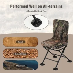 Costway Folding Silent Swivel Blind 360°Swivel Hunting Chair W/All-terrain Foot Pads -Camping Equipment Series GUEST 6fd5543b beba 4183 983c 5ca8f3d01f6e
