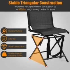 Costway Folding 360° Silent Swivel Hunting Chair Blind Chair All-weather Outdoor -Camping Equipment Series GUEST 7144edd0 25ee 4eb3 9998 fe13a3c6bc37
