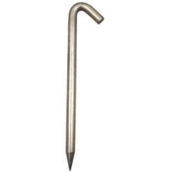 Moose Supply ASTM Standard Steel Tent Hook Stakes Heavy Duty Anchor For Tents, Inflatables, Tarps And More, 1" Diameter X 18" Length, Silver -Camping Equipment Series GUEST 72f76aae d46e 4c36 b930 762aba22dab9