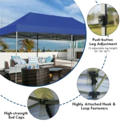 Costway 10'x20' Pop Up Canopy Tent Folding Heavy Duty Sun Shelter Adjustable W/Bag 16 Costway 10'x20' Pop Up Canopy Tent Folding Heavy Duty Sun Shelter Adjustable W/Bag -Camping Equipment Series GUEST 76b7b2bd 2cf3 477f 84c7 5e884558030a