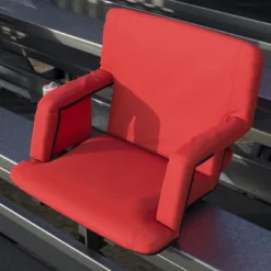 Emma And Oliver Extra Wide Portable Stadium Chair With Reclining Padded Back & Seat, Lightweight Metal Frame With Armrests & Backpack Straps -Camping Equipment Series GUEST 780d2e66 b5f8 43d7 8bfd 75cc6141d093