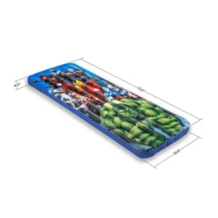Living IQ Inflatable Jr Twin Portable Small Travel Size Kids Toddler Sleeping Blow Up Air Bed Mattress, Marvel Avengers -Camping Equipment Series GUEST 781d2ca2 8e8c 418b 93a7 d85f3523f54c