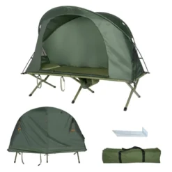 Tangkula 1-Person Folding Camping Tent Cot Portable Outdoor Tent For Backpacking & Hiking Green/Gray -Camping Equipment Series GUEST 78f74556 fa7a 44da 9e1c d888006999a4