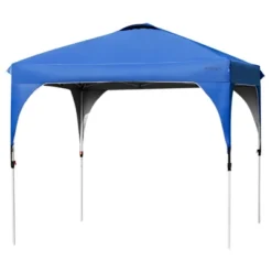 Tangkula Pop-up Canopy Tent 10’ X 10’ Height Adjustable Commercial Instant Canopy W/ Portable Roller Bag Blue/ White/ Grey -Camping Equipment Series GUEST 7b298018 6223 4fe5 992f 764ee75eaf88